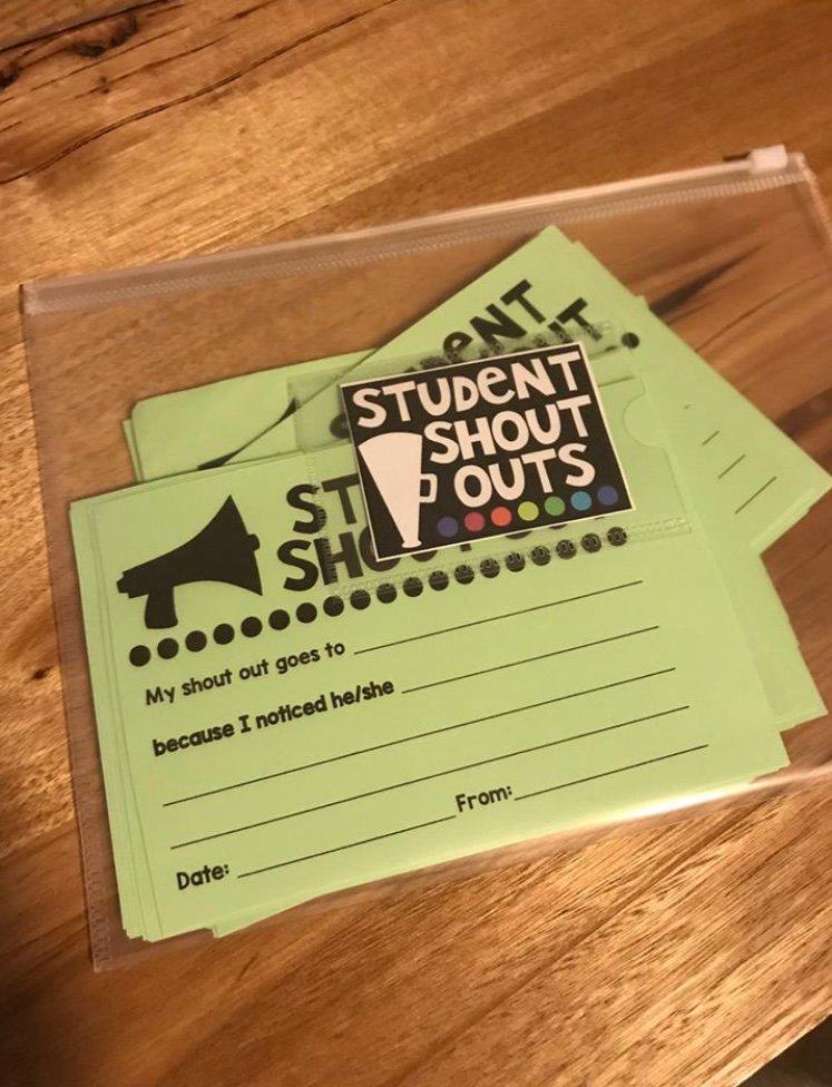 Student shout outs. A way students can write nice things about others. 
This is such a great idea that I found in relief teaching ideas on Facebook !! 
#acuedu_p
