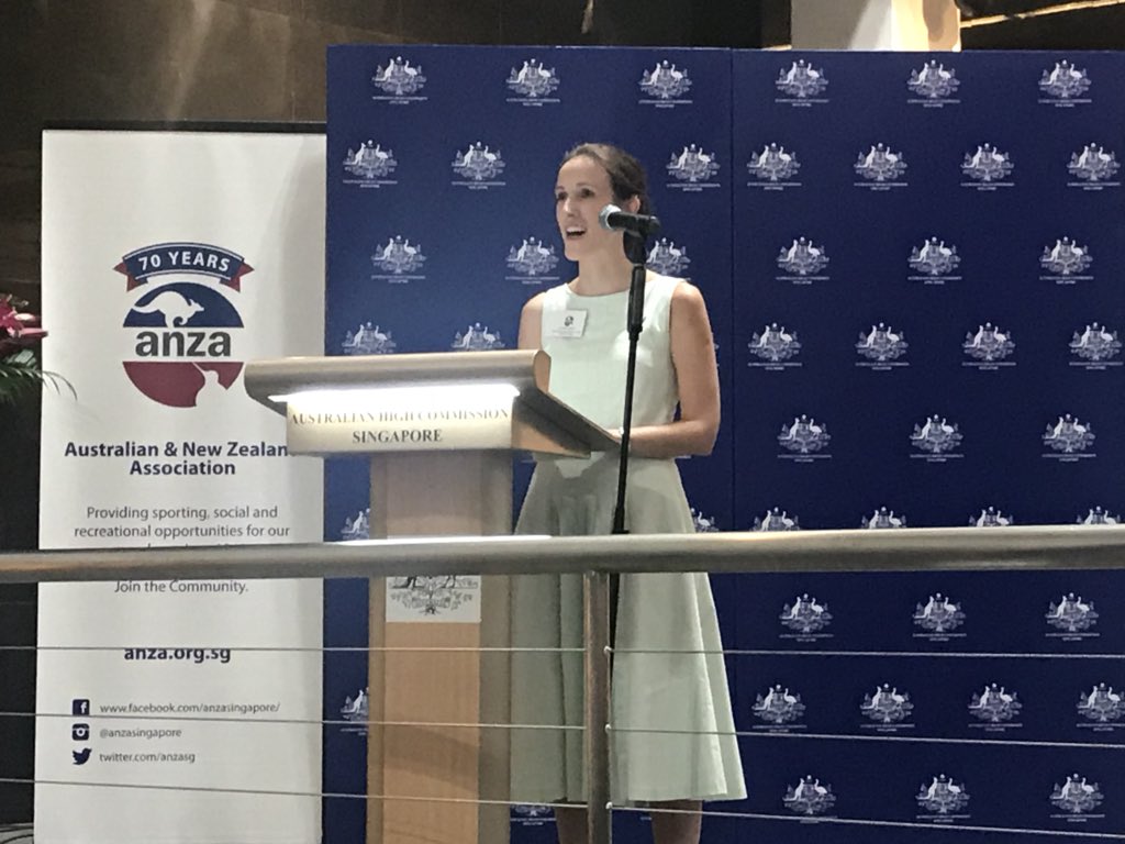 MarkThomasNZ's tweet photo. Laura Grey, Acting #NewZealand High Commissioner to #Singapore presents the NZ HC’s @anzasg volunteer award on behalf of @jaustinNZ https://t.co/NtOgGm0W5B