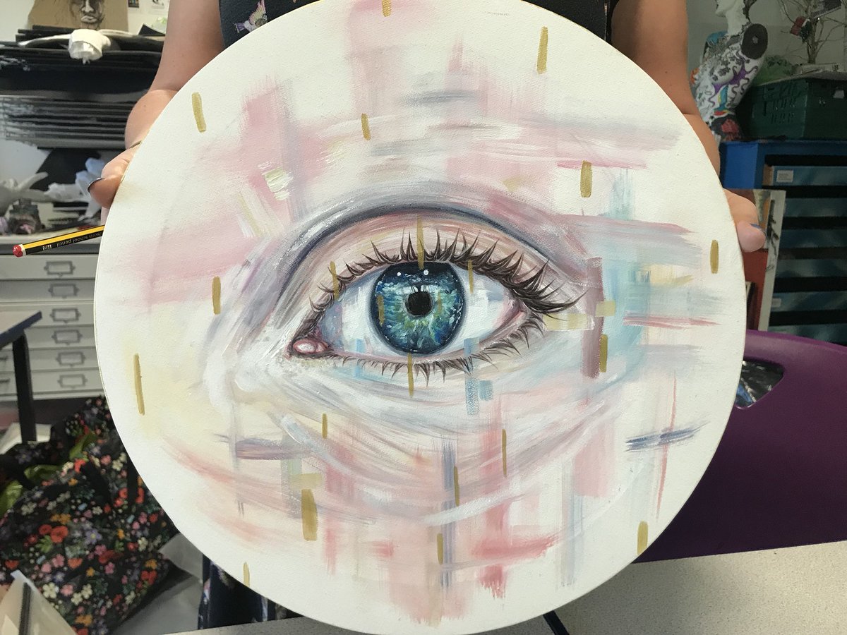 Year 12 pupil Caitlin Barrow with some exceptional work in her AS studies.