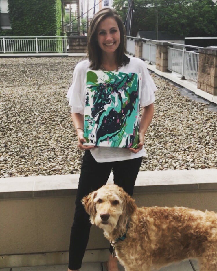stephplotts's tweet photo. Iβm excited to share some of my new work with you all after my show! Posing with my best side kick, Syd AKA The Squid π¦π
Happy hump day insta loves! π
.
α΄°α΄΅α΅α΄΅α΄Ία΄±
16 x 20β
Acrylic pour on gallery wrapped canvas
.
#RAW #RAWartist #RAWcolumbus #MAGNIFY #firstartshow https://t.co/ZTNjN9yEB1