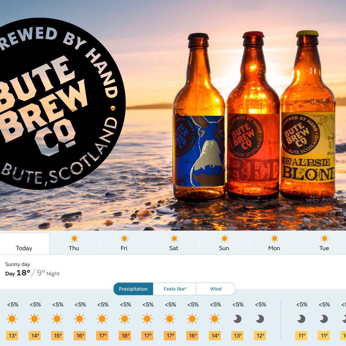 Suns out for the holiday weekend. Hop on the ferry and in 30 minutes you’ll be drinking Bute Brew Co bathed in island sunshine.
If Bute Brew Co did bank holiday weekends!