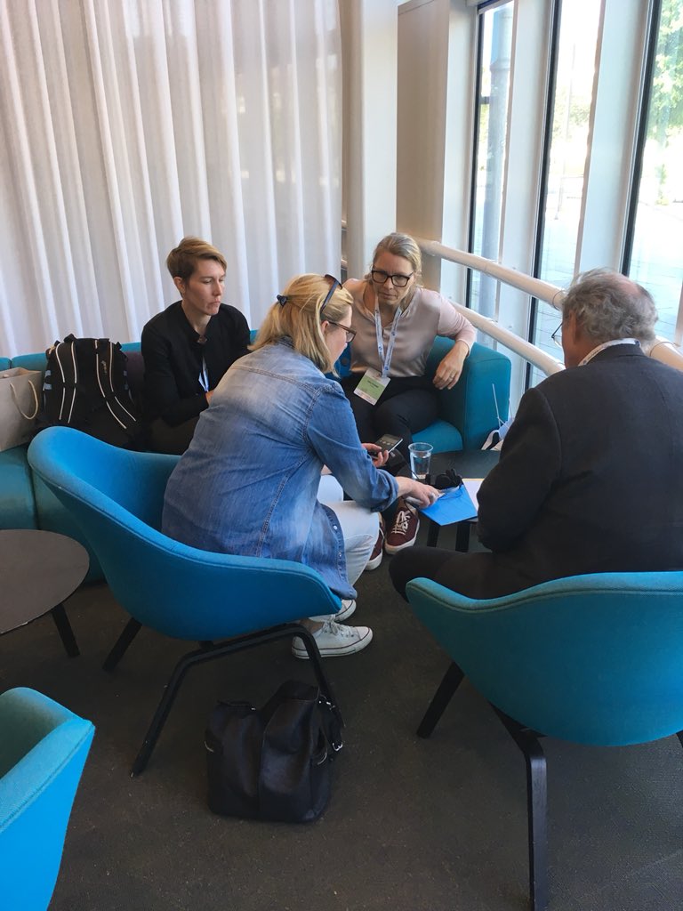 Vattenstamman's tweet photo. Hasse Bäckman, Nina Steiner och Kristina Hall intervjuas av P4 Kristianstad om skyfallshantering. #Vattenstämman https://t.co/dCuvPaG244
