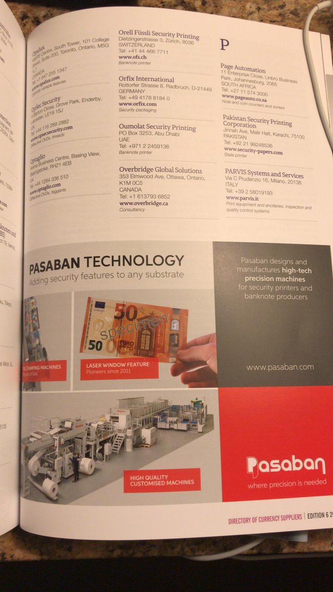 PasabanMachines's tweet image. We are proud to have been listed as one of the Currency industry&apos;s Leading Players at #CurrencyNews.

adobe.ly/2kkop46
#BanknoteConference #PasabanMachines #BanknoteConference2018