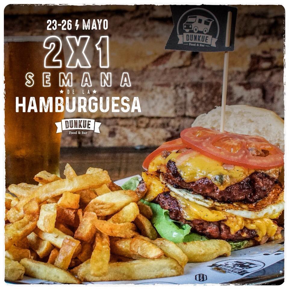 Dunkue_bar's tweet photo. SEMANA DE LA HAMBURGUESA‼️
Del 23 al 26 de Mayo 2X1 en 
TODAS ����🍟 ¿Estás listo?
#DunkueBar #Dunkue #SemanaDeLaHamburguesa #Semana #Todo2x1 #HappyHour #HamburguesaGourmet #burgerlovers #food #foodpost #foodporn #platodeldia #fotodeldia #rico #gastropost #gastronomia #100%carne https://t.co/OrOTTzarzf