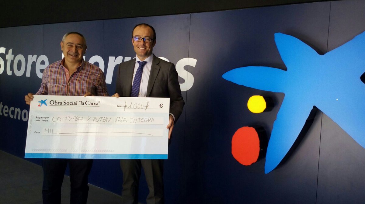 integra_futbol's tweet photo. La escuela integra agradece enormemente la colaboración de la caixa con nuestro proyecto, haciendo posible que nuestra labor con los niños siga adelante un años más! @FundlaCaixa @Jtorra21 https://t.co/W5lBdp9RKh