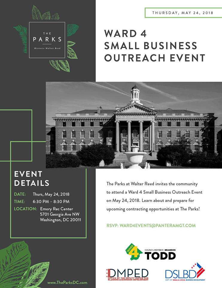 5/24 <a href="/6/">Adrián Lamo</a>:30PM[Gratis/ingles]: Dueños de negocio y residentes, dejense de esperar! Hay TREMENDAS oportunidades para contratos en Walter Reed y acceso a viviendas económicamente accesibles. Según HUD: son viviendas que le costaran menos de 30% de sus ingresos bit.ly/2J4GlxG