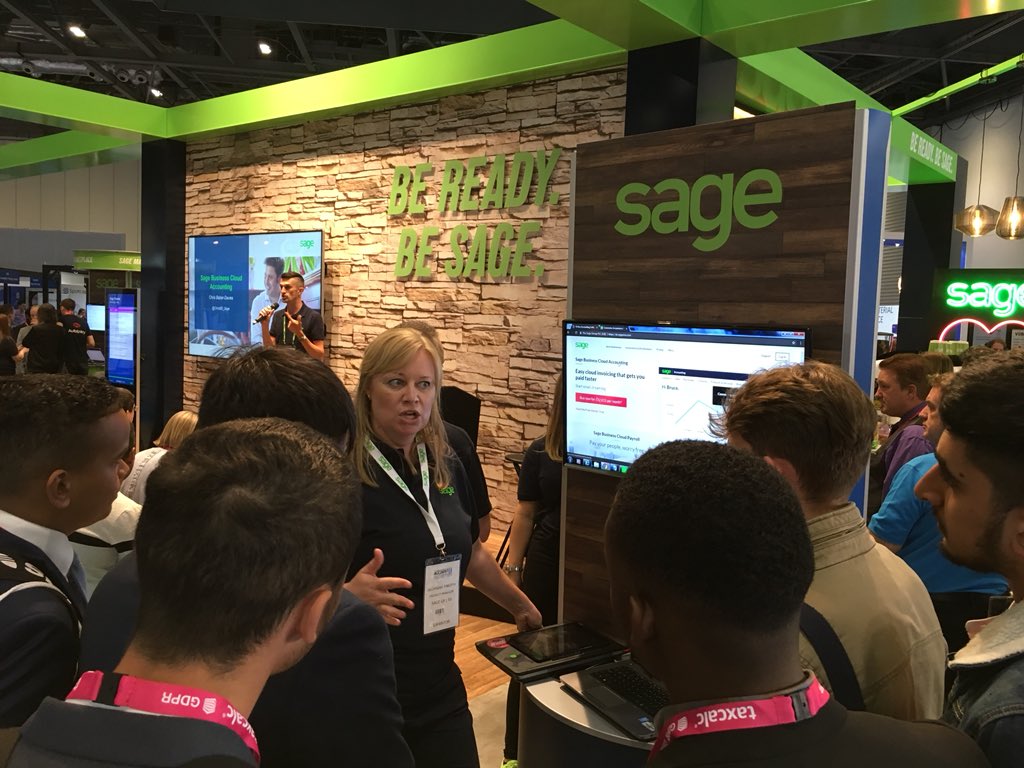 rhysbateman's tweet photo. Deep dive on Sage Business Cloud Accounting with @GeorginaTimothy #Accountex @sageuk https://t.co/UkjxI7zRVA