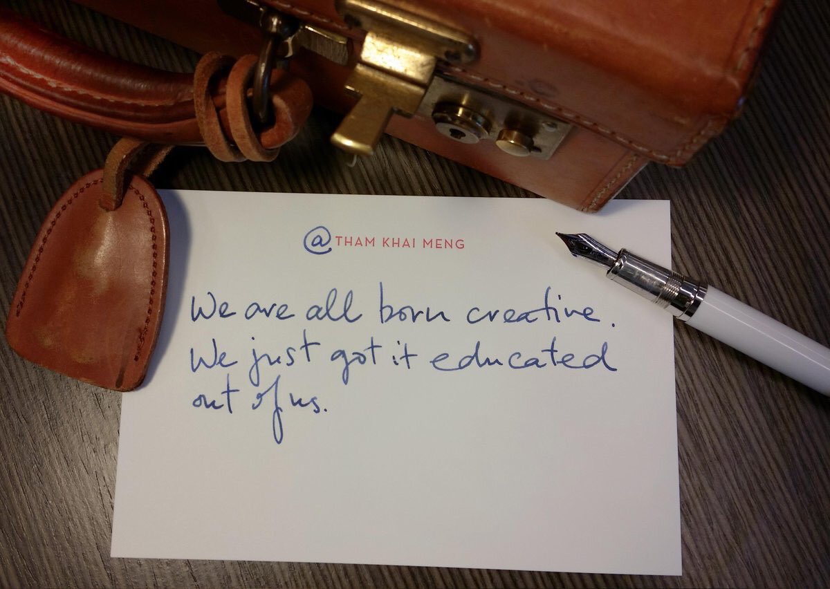 Ogilvy's tweet photo. We are all born creative. We just got it educated out of us. 
-@ThamKhaiMeng, our Worldwide Chief #Creative Officer 

#WednesdayWisdom https://t.co/GRZ4MjvK00