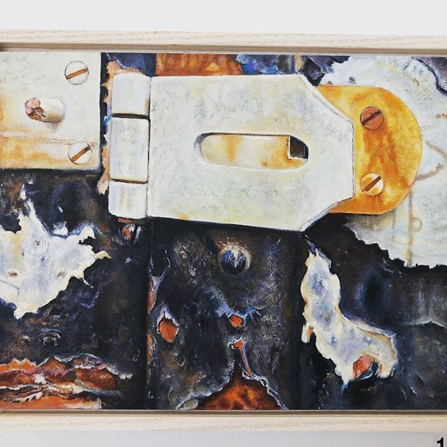 gillhob's tweet photo. All Turns to Rust by Chrissy Collinson, oil on board at Queens House Showcase, Hull #creativeENRG @aceagrams @englandsfavouritelandscape @enrghull https://t.co/XlJPdBFbM9