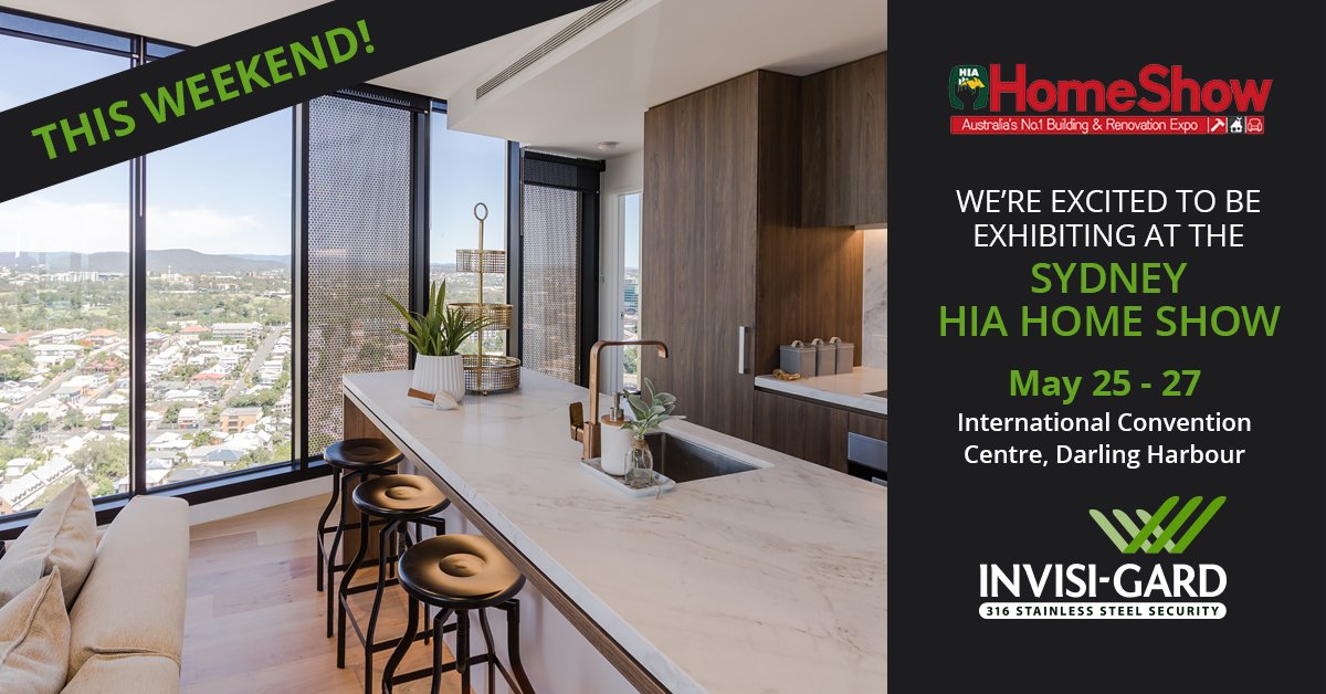 InvisiGard's tweet photo. Come and visit us THIS WEEKEND at the Sydney HIA Home Show, 25-27th May. We look forward to seeing you at the International Convention Centre, Darling Harbour! 
#invisi #hiahomeshow #hiasydneyhomeshow #darlingharbour #sydneyconventioncentre #homeshows #sydneyhomeshow https://t.co/XLlbY4jsqa