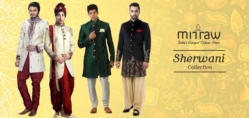 Amazing #SherwaniCollection for men with attractive discounts @ Mirraw.