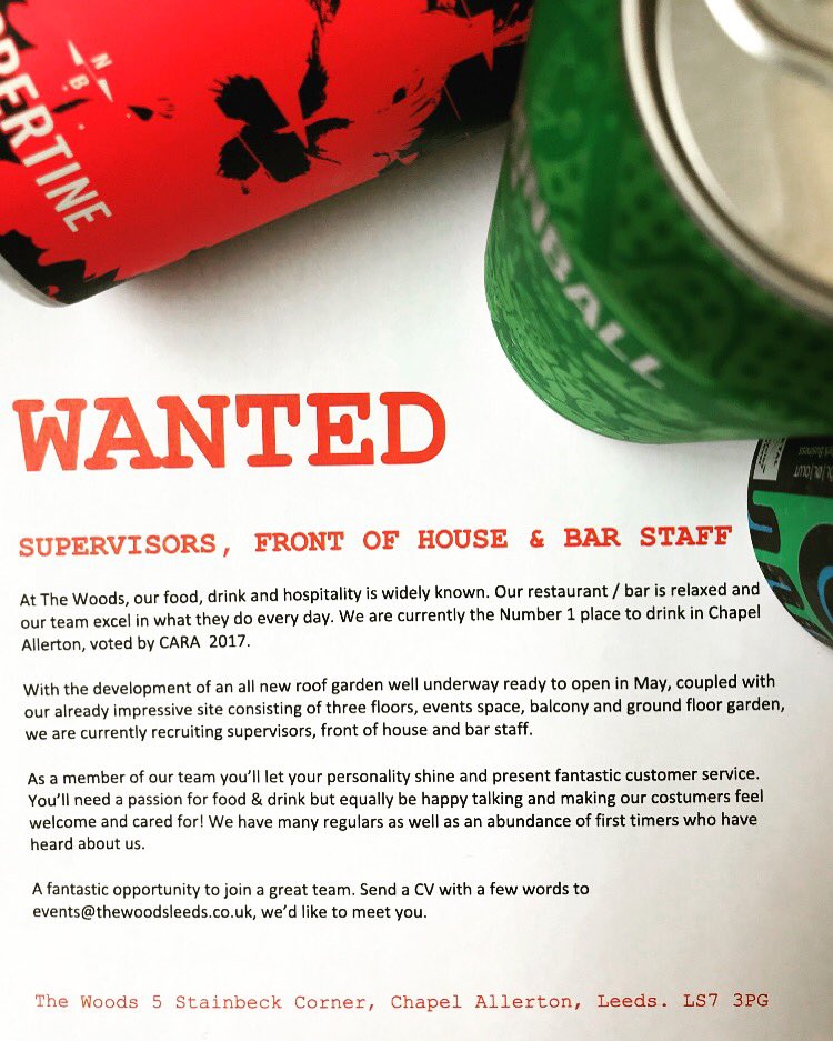 With our new roof top garden approaching completion, we are on the hunt for people to join our team!