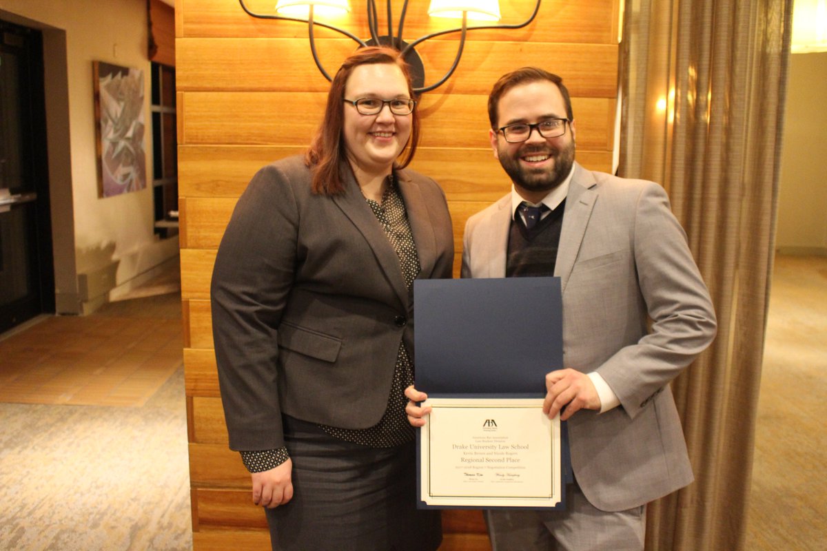 abalsd's tweet photo. In third place for the ABA Competitions Champion title was @DrakeLawSchool, winners of #ABAArbitration. Drake also had two national semifinalists at #ABANegotiation. https://t.co/uAVSPyuJ4E