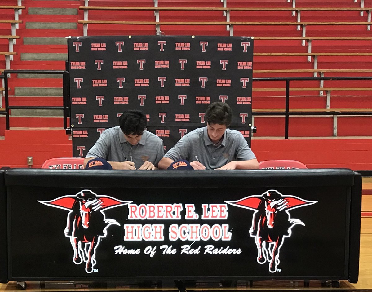 TylerISD_Ath's tweet photo. Congratulations to @REL_Baseball Zach Fernandez and David Randall for signing wit UT Tyler this morning!  @RELRedRaiders https://t.co/3Xg0xppd7J