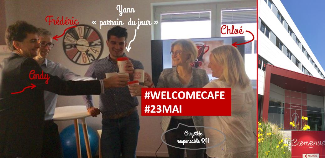 ChrysteleLe's tweet photo. #WelcomeCafe☕️✨Cheers aux nouveaux recrutés Andy, Chloé &amp; Frédéric  &amp; #merci Yannparrain du #Mercredi @fandrh https://t.co/T3xox0nYMH