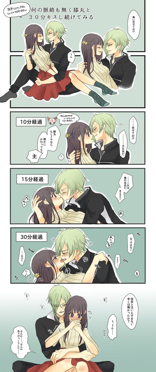 過去絵でうぐさに、髭さに、膝さにでキス
#刀さにキスの日 