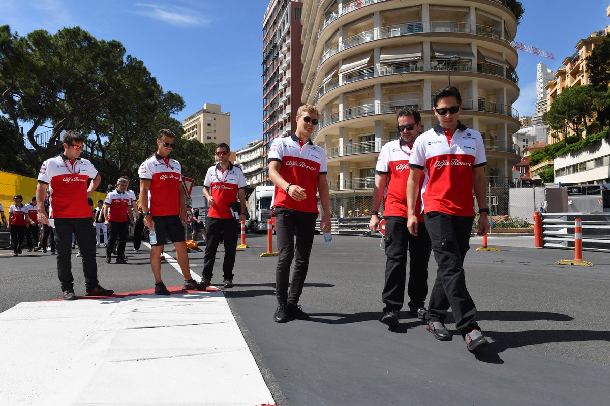 audif1_'s tweet photo. Track walk ✅ and a Drivers group 📸 up top 😉 
We had @TataCalde joining the boys on their excursion through the streets Monte Carlo today #F1 #MonacoGP https://t.co/wJciy1JXkf