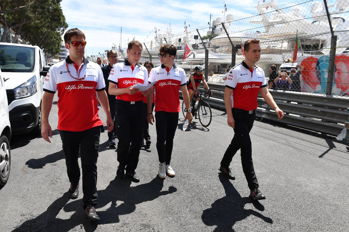 audif1_'s tweet photo. Track walk ✅ and a Drivers group 📸 up top 😉 
We had @TataCalde joining the boys on their excursion through the streets Monte Carlo today #F1 #MonacoGP https://t.co/wJciy1JXkf