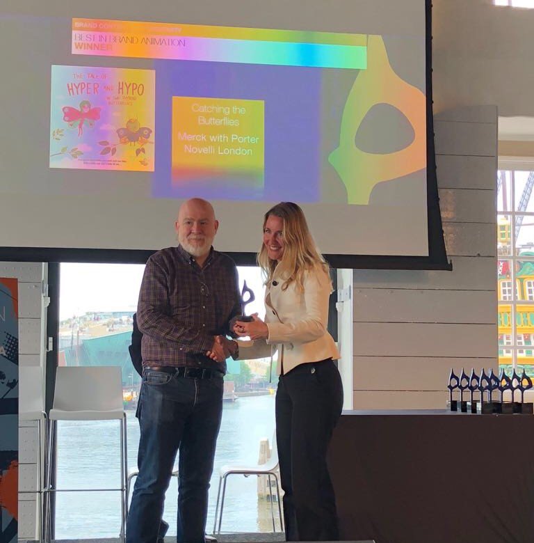 porternovelli's tweet photo. So excited to have picked up a @holmesreport #emeasabre for best brand animation at today's #in2summit for our work with @merckgroup #proud https://t.co/tx1sg2OfLy