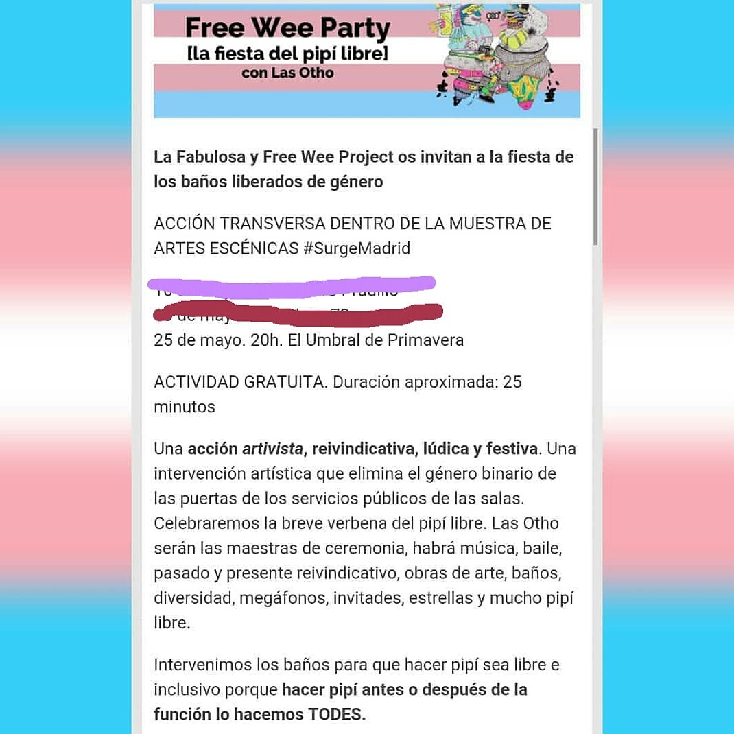 LasOthos's tweet photo. Te invitamos este viernes 25 a la Fiesta del Pipí Libre en el @umbralprimavera a las 20 h.Vente!!Te lo vas a perder? https://t.co/3qOJFX2QD9