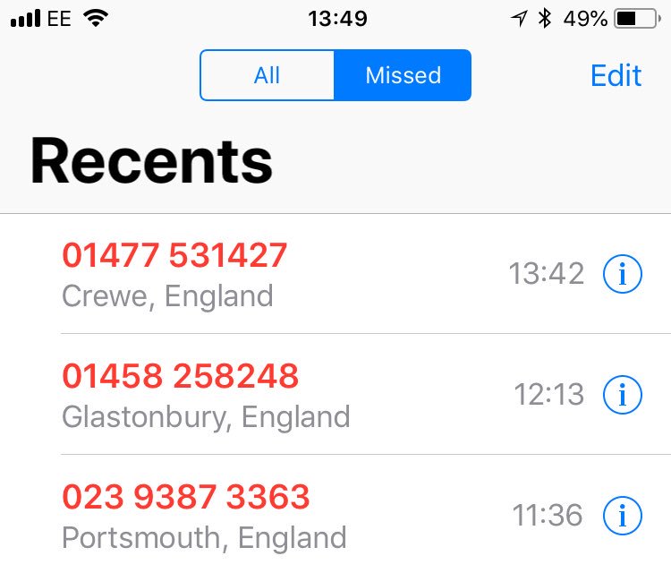 SirPabsRyan's tweet photo. @EE Thanks for your prompt response. Here are today’s calls -I’ve stopped taking the calls but I see they all appear to be EE 3rd parties. We didn’t knowingly opt to be contacted by 3rd parties from you, are you willing to update my preferences please? If so I’ll PM you my details :) https://t.co/GugMPF99ZT