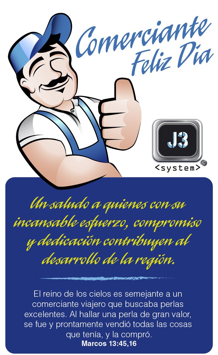 J3_SystemLtda's tweet photo. Feliz día a todos nuestros comerciantes !!! https://t.co/mxQKAgnrC2