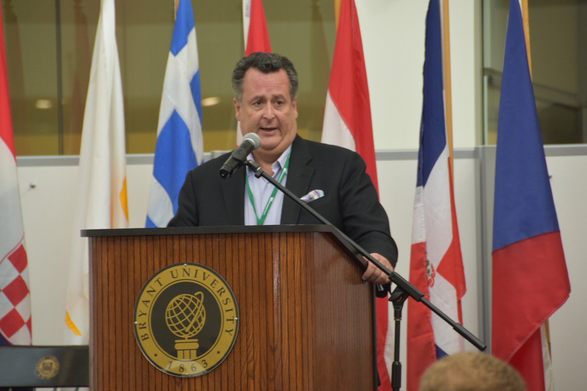 SBA_RhodeIsland's tweet photo. @joebrusuelas gave the morning keynote presentation on “U.S. Protectionism and the Future of Global Trade”. #WorldTradeDay #WTDRI #RISBA #GlobalEconomy @RSMUSLLP @BryantUniv @ChafeeCenter @BryantUprez https://t.co/CKiT8MwXqw