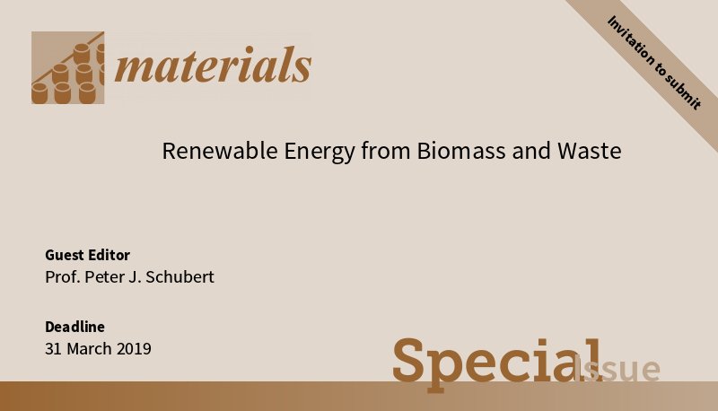 lugarcenterRE's tweet photo. Materials Journal, impact factor 2.654, seeks original research work on advanced functional energy materials from renewable biomass and waste for inclusion in this high-profile Special Issue, guest editor Peter Schubert https://t.co/b0YTer6AWq