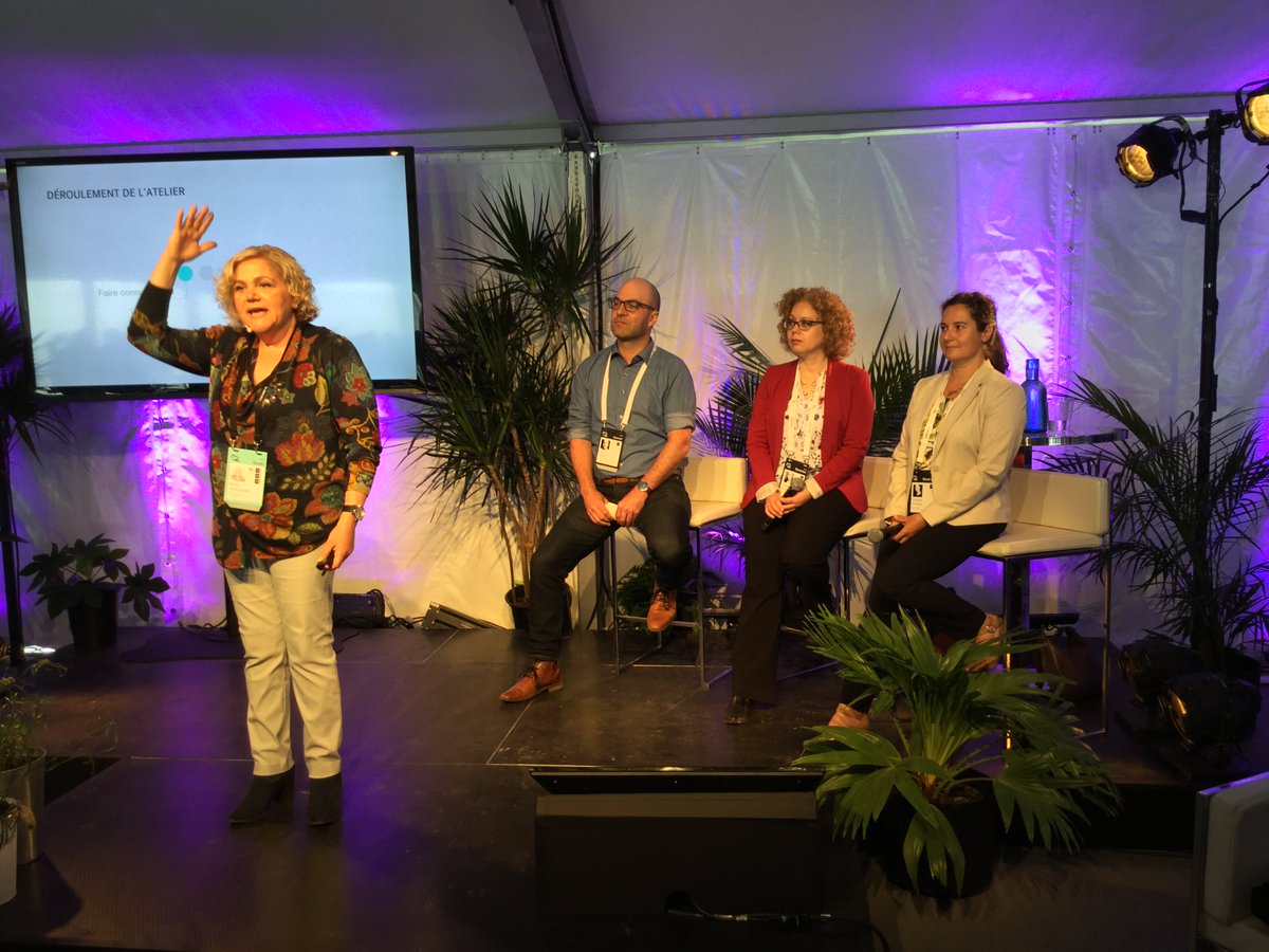 Belle représentation de <a href="/esg_UQAM/">ESG UQAM</a> pour une séance collaborative au #smi2018: Hugo Steven, Viviane Sergi et Claudine Bonneau - collaborer autrement pour favoriser l’innovation sociale #UQAM #C2Montreal #innovation