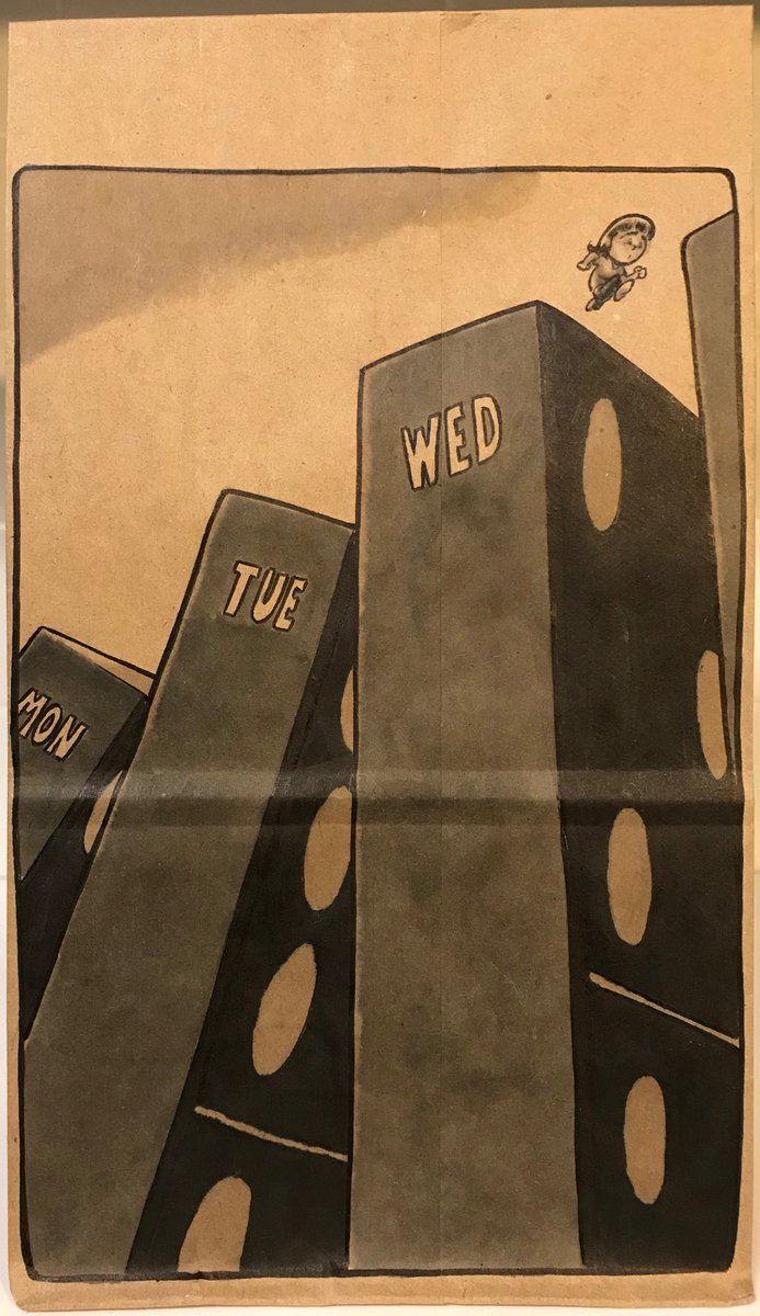 CapitalArtworks's tweet photo. Domino dilema. #Humpday 3school #week #dominoes #caricatures #lunchbagart #capitalartworks.com https://t.co/nfkf2uunr4