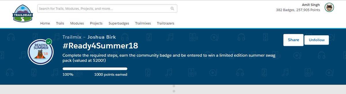 cloudyamit's tweet image. Day 2: Lightning APIs: #Ready4Summer18 
1 - Navigation API 
2 - QuickAction API 
@trailhead @SalesforceDevs @SalesforceBlogs @ltngcomponents #Salesforce #LightningComponents #summer18 
trailmix complete