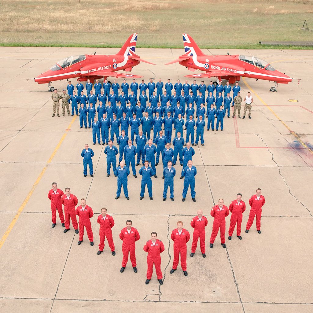 Ladies and gentlemen, this is your Royal Air Force Aerobatic Team for 2018 and RAF100. Public Display Authority awarded - making the Red Arrows ready to begin our 54th season. #RAF100