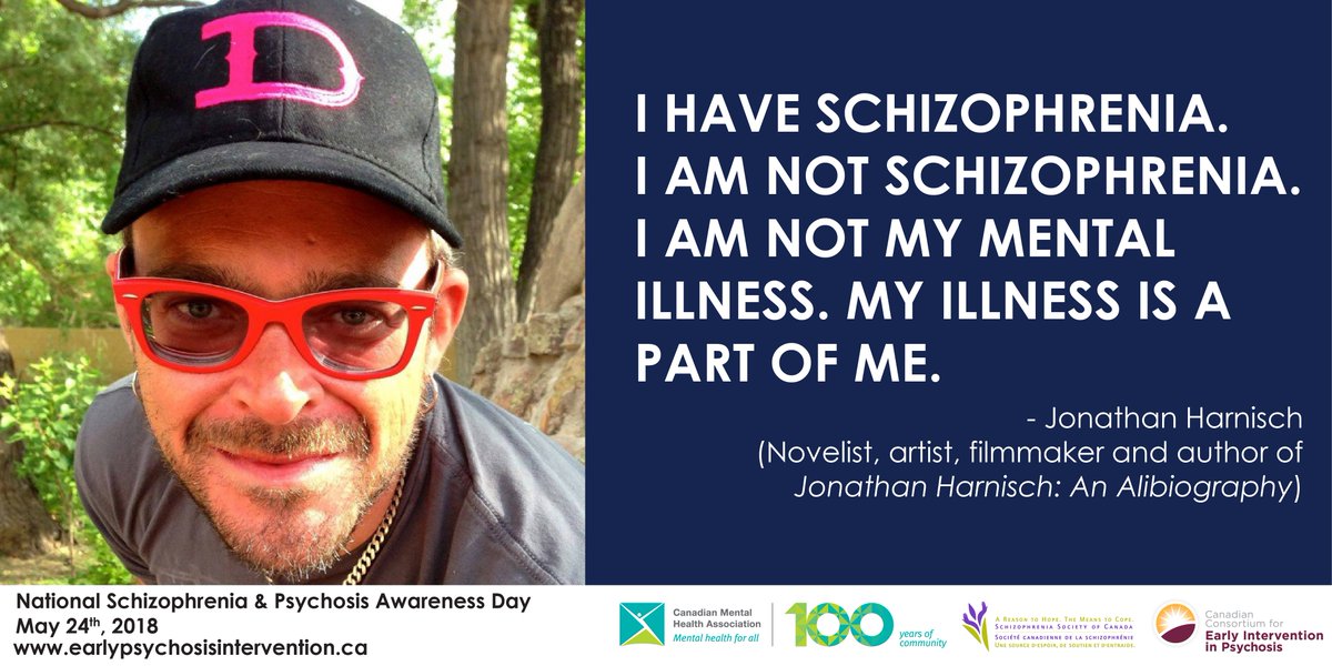 cmhagb's tweet photo. Language matters! For #NSPAD18, remember to use the language "person with schizophrenia" rather than "schizophrenic person." Schizophrenia is an illness, not an identity. #SupportSZ #CMHA100 https://t.co/tfhBPdnlSz