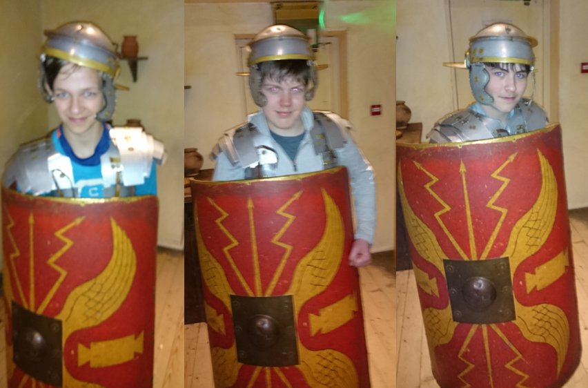 The Roman Army enlisted Oscar, Alistair and Morgan at the Roman Legionary Museum at Caerleon! Hopefully they'll be back in time for exams! <a href="/RomanCaerleon/">Roman Legion Museum</a>