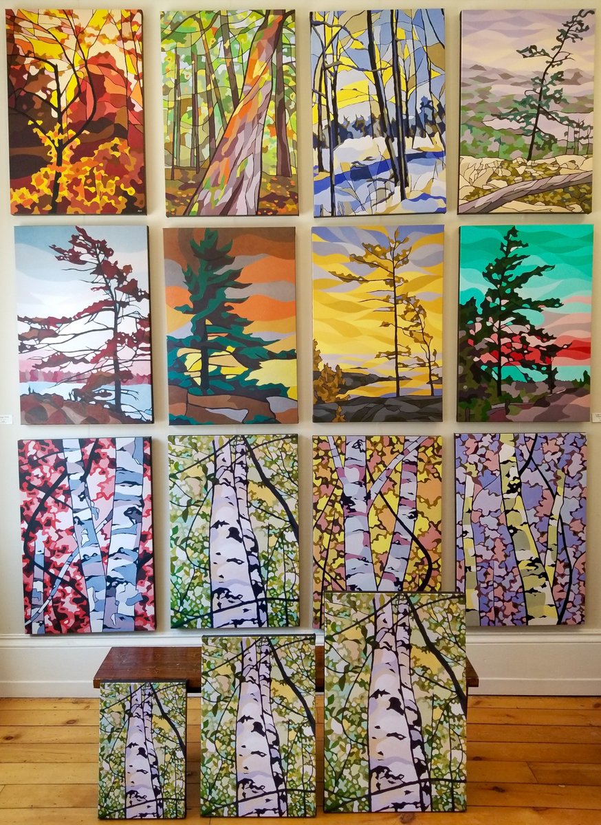 If you had to pick just one, which one would it be?! Loving our new mix &amp; match canvas print wall at the gallery! paintbymunzy.com #trees #kwawesome