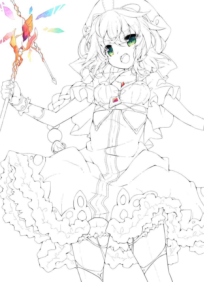 オリキャラちゃんやっとここまで出来た(ˇωˇ)ラフ1と比べると結構デザイン変わってしまった 