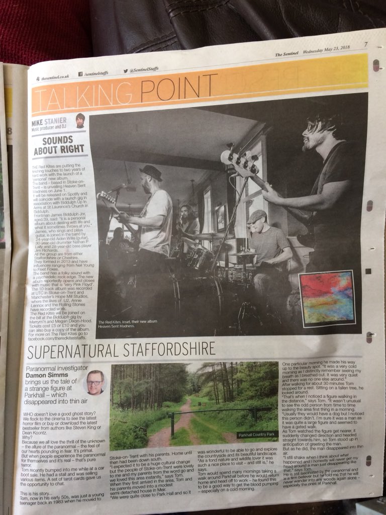 Nice piece in today’s <a href="/Sotlive/">StokeonTrentLive</a> about <a href="/TheRedKites2016/">The Red Kites</a> . Really enjoyed working on it with <a href="/Jamesjnr78/">JamesAnthonyBiddulph</a> . The results are absolutely mega. Out June 1st if you’re interested. Contact the band’s twitter for details #heavensentmadness #psychedelia