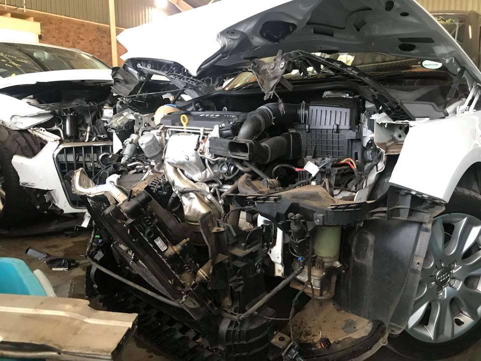 PigSpotter's tweet photo. So @Audinorthcliff crash #ZainMahomed 's Audi A1, writing it off, whilst illegally and recklessly speeding at 137km/h, an then deny responsibility. Poor show! #BrandFail @Audi @audisouthafrica https://t.co/WKgagYjPFt
