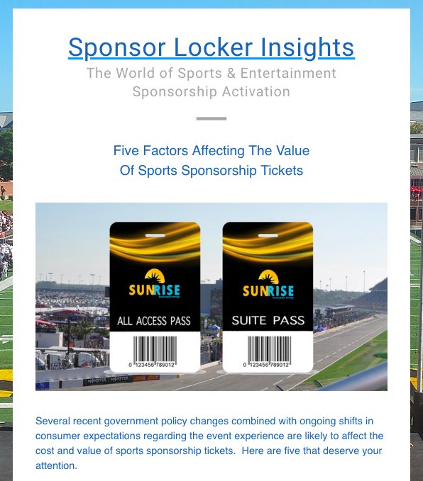 playofftech's tweet image. This week's #SponsorLocker Insights:  Quick reads re: (1) Trends affecting the value of sports sponsorship tickets and (2) The ways in which legalized gambling in the U.S. will affect the value of sports sponsorships. sponsorlocker.com/so/bME9U3GB?ut… #SportsBiz #sponsorship #sportstech