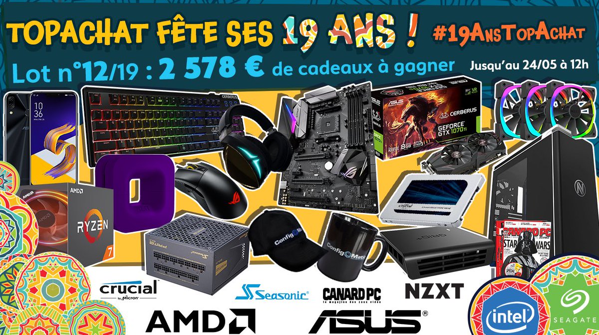 #Concours #19AnsTopAchat 

Aujourd'hui, c'est le #Lot12 ! 

Follow + #RT pour participer

x.com/TopAchat/statu…