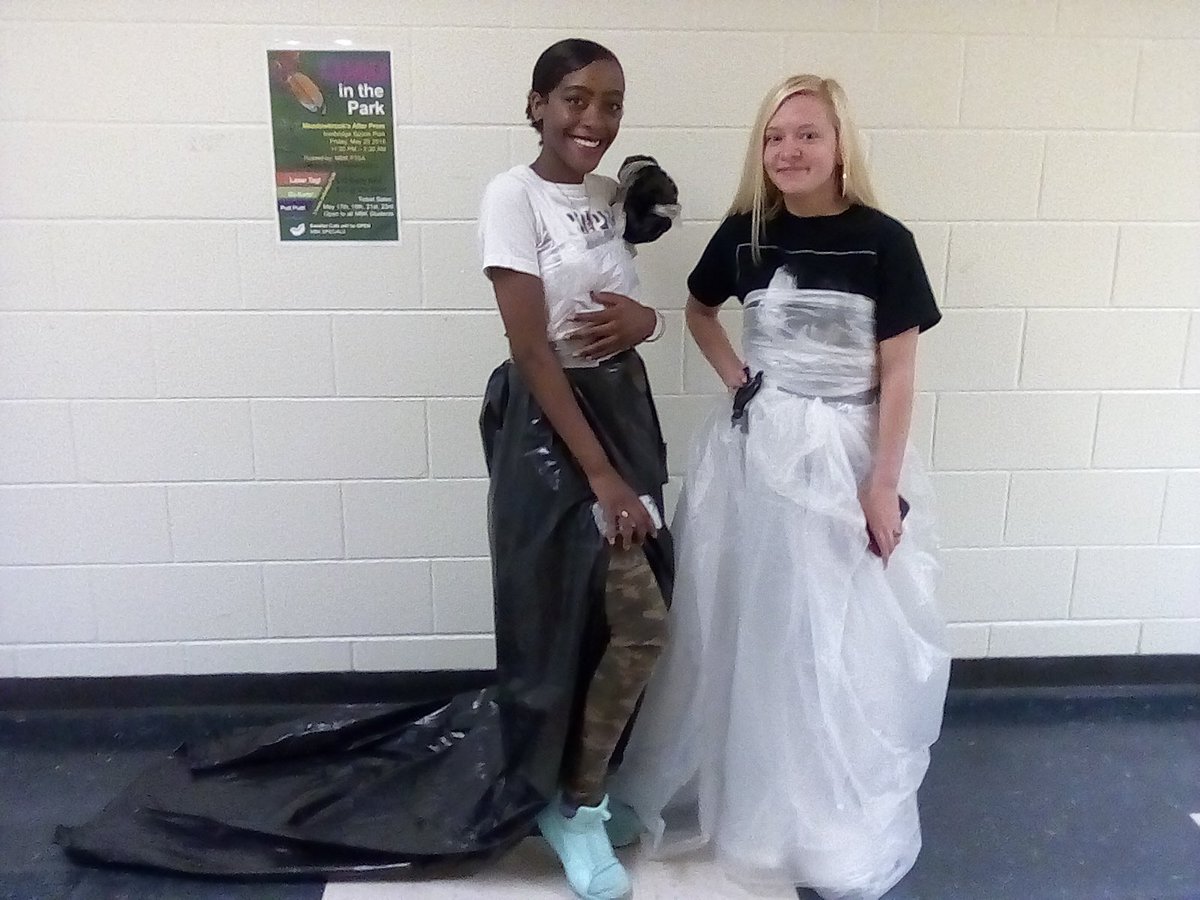 It's Prom Season.......Our Fashion Marketing class made prom dresses from trash bags.....#Fierce #fashionmarketing@Ken_WhiteCCPS @MBKPrincipal @KarenLe34872744 <a href="/MeadowbrookCCPS/">MeadowbrookCCPS</a>