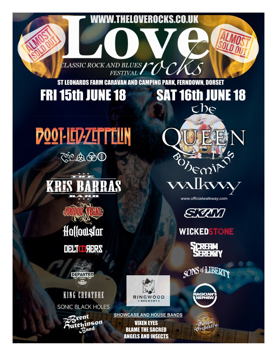 loverocksfest's tweet photo. 🚨 TICKET WARNING // REMAINING ONLINE (ADULT) ALL WEEKEND AND DAY TICKETS LEFT ON GENERAL SALE 🎸ALL WEEKEND (Adult) £40 - under 30 🎸FRI ONLY (Adult) £25 - under 30 🎸SAT ONLY (Adult) £25 - under 30 #loverocks2018 #classicrock #musicfestival #bournemouth #dorset https://t.co/kjI8dP3IbW