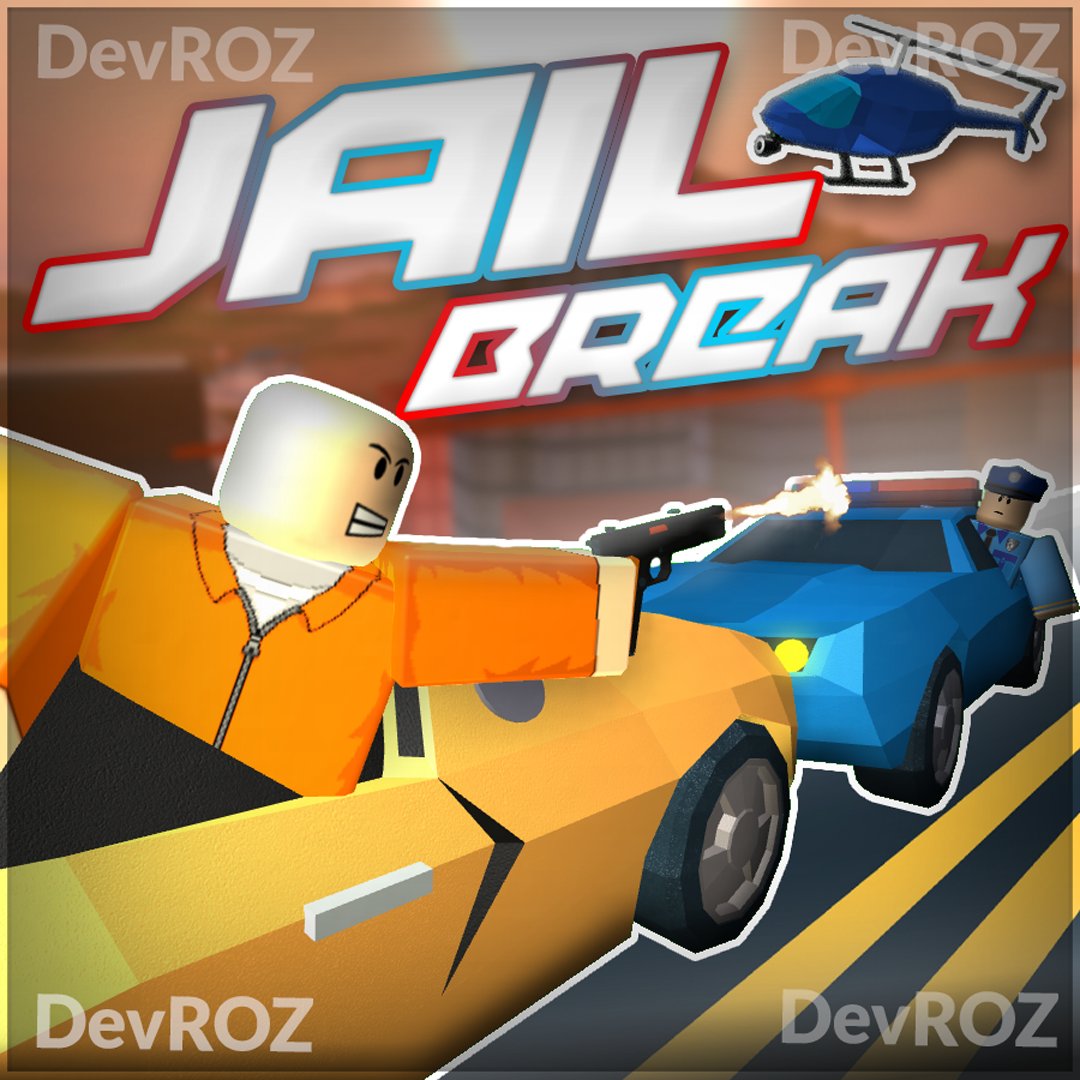 RozDev's tweet photo. @badimo Hi! This is my entry for the Jailbreak Icon contest!

I figured I should make a nice cartoony one in the style of Jailbreak as I think these kinds fit Jailbreak best. 
I also have proof if needed.
Also I reposted it here not to raise my chances but I posted on an old one before ) https://t.co/GhBTaeRJgI