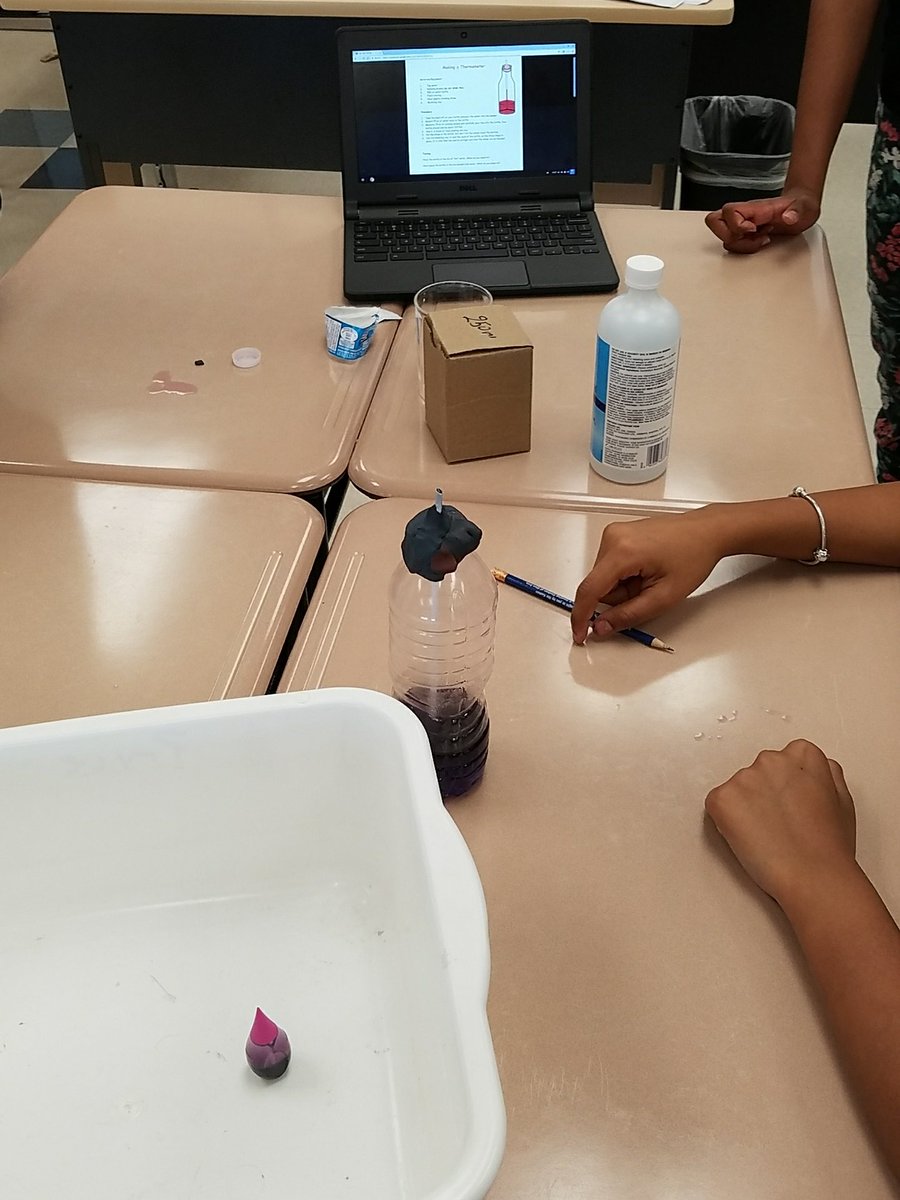 Misterpryce's tweet photo. Particles in action. Making our own thermometers before the heat hits this week @Churchvilleps https://t.co/BKlwGeWoo0