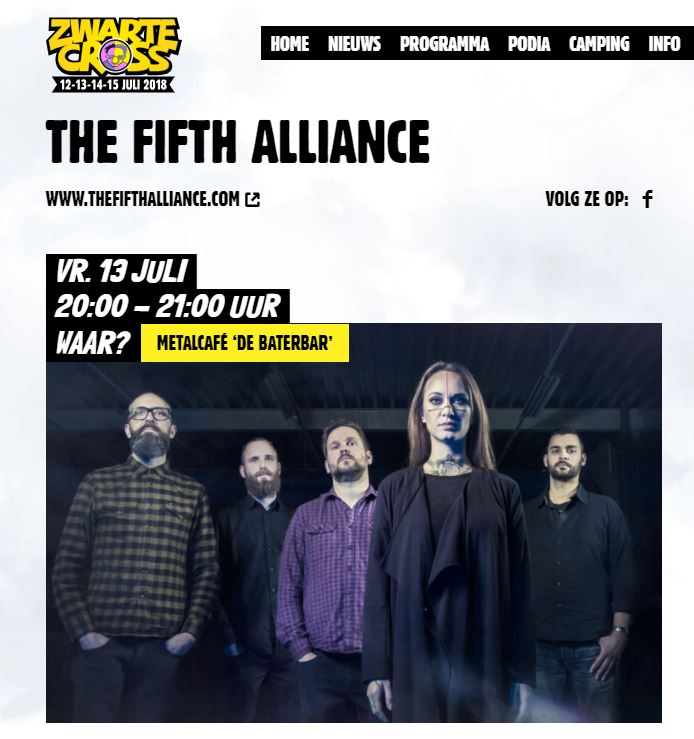 Timetable for the sold-out <a href="/ZwarteCross/">Zwarte Cross</a> Festival 2018 is up! Playing Metalcafé 'De Baterbar' on Friday July 13th at 20.00 hrs. #zwartecrossfestival #zwartecross2018 #baterbar #festivals #DOOM #thefifthalliance zwartecross.nl/programma/the-…
