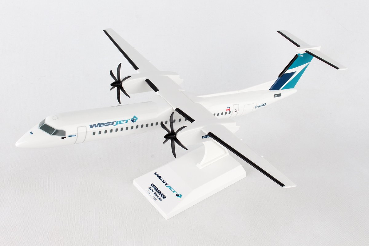 AIRPLANESHOP's tweet photo. SKR969 SKYMARKS WESTJET Q400 1/100 NEW LEAF LIVERY. Now In Stock! Limited Quantity left! $47.95 each. Order yours today!https://t.co/bXuEEOI4ba #westjet #q400 #bombardier #skymarksmodels #skymarks #airplaneshop #modelairplane #airplanemodel #1/100 https://t.co/v78SP7MjFd