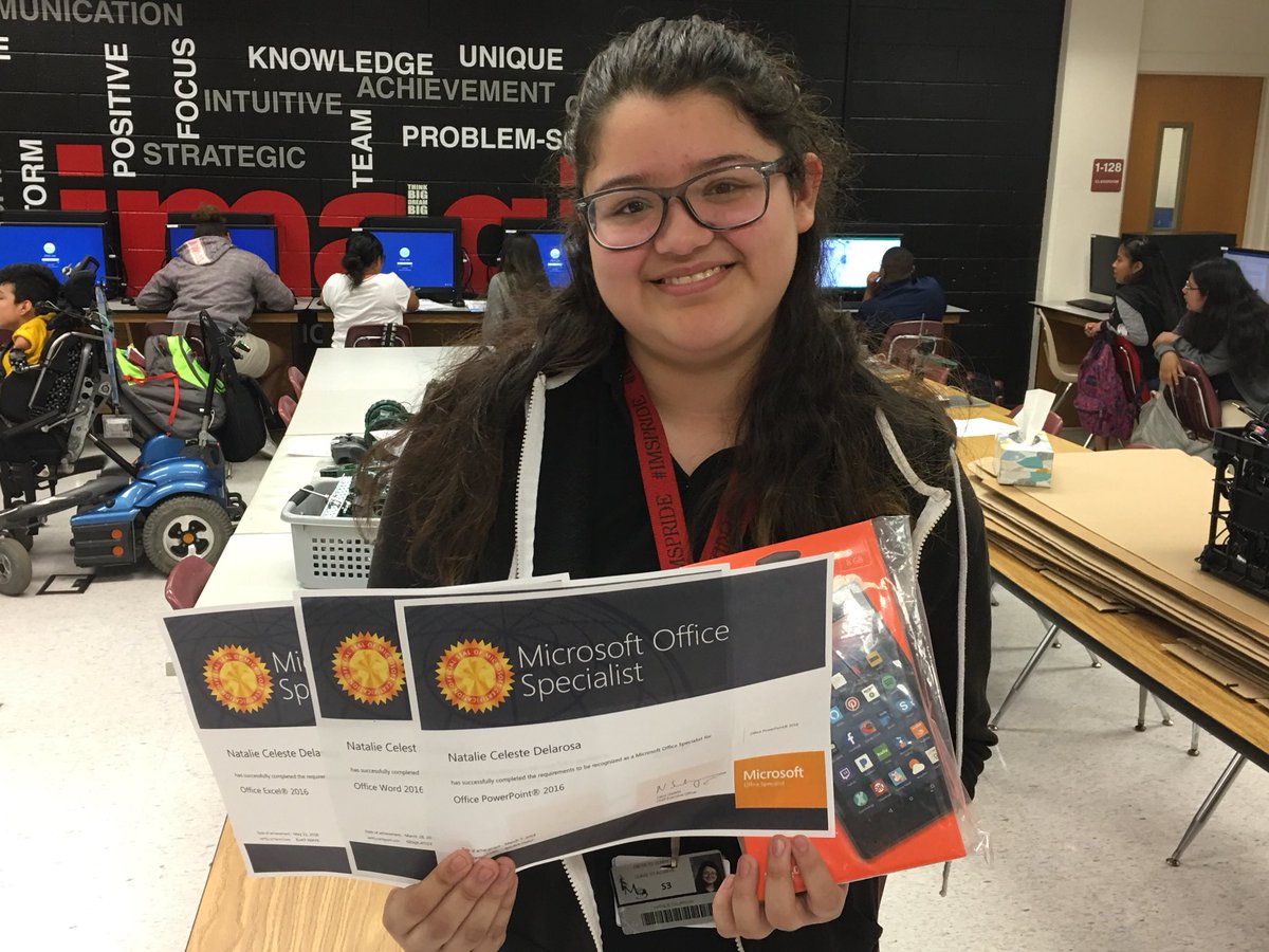 BizTech_Teacher's tweet photo. Congratulations Natalie Delarosa for completing the Microsoft office associate certification! @IMS_Indians https://t.co/rQcBZOgKNj