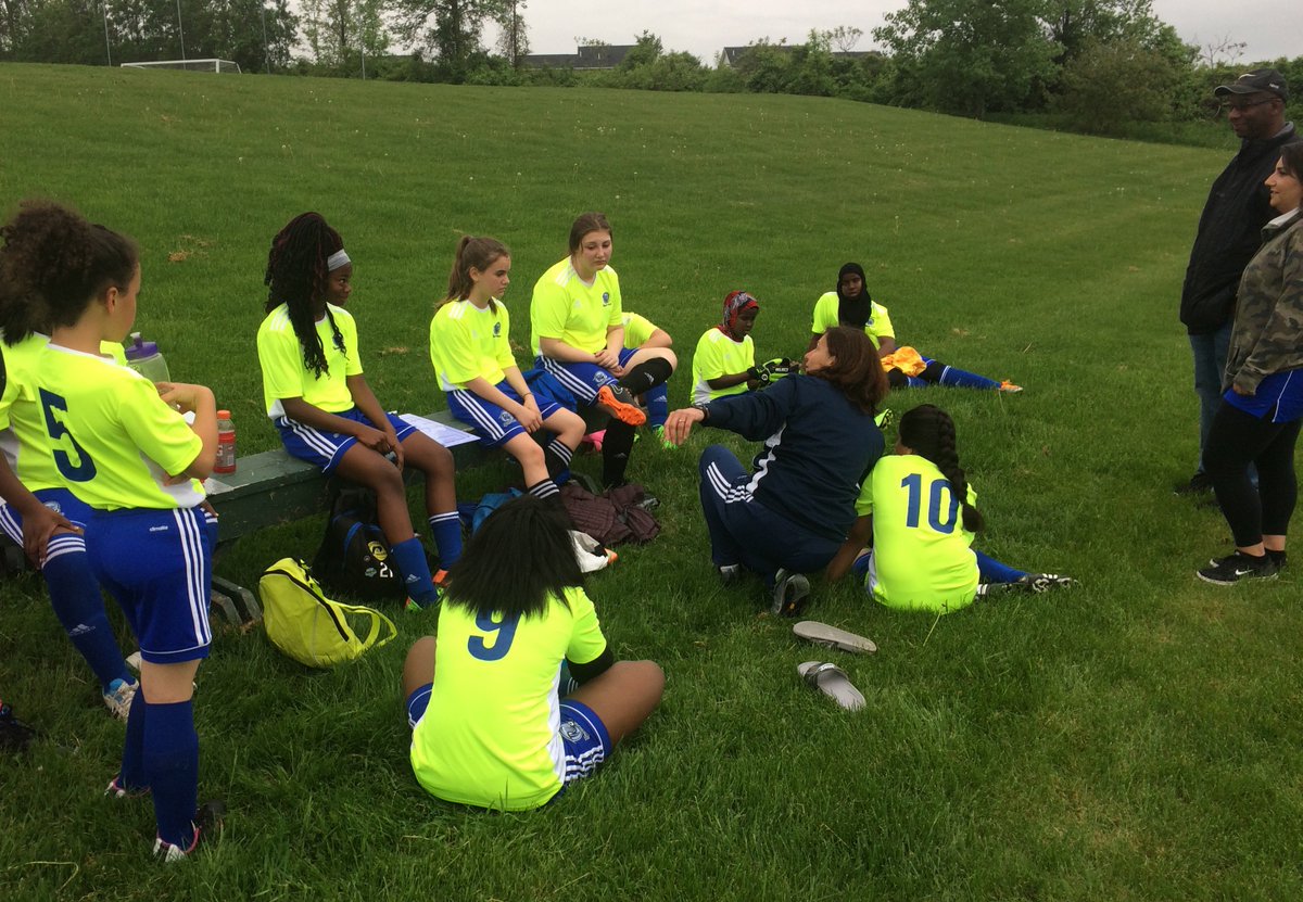 RiverFlowSoccer's tweet photo. The @RiverFlowSoccer U14 girls team played their first game last night. These trailblazers, along with our U10 girls, are our first girls' teams. We are SO proud of their hard work! Hope to see these players represent #ROC City soccer on the @ussoccer_wnt some day! https://t.co/GypKAeY0M1
