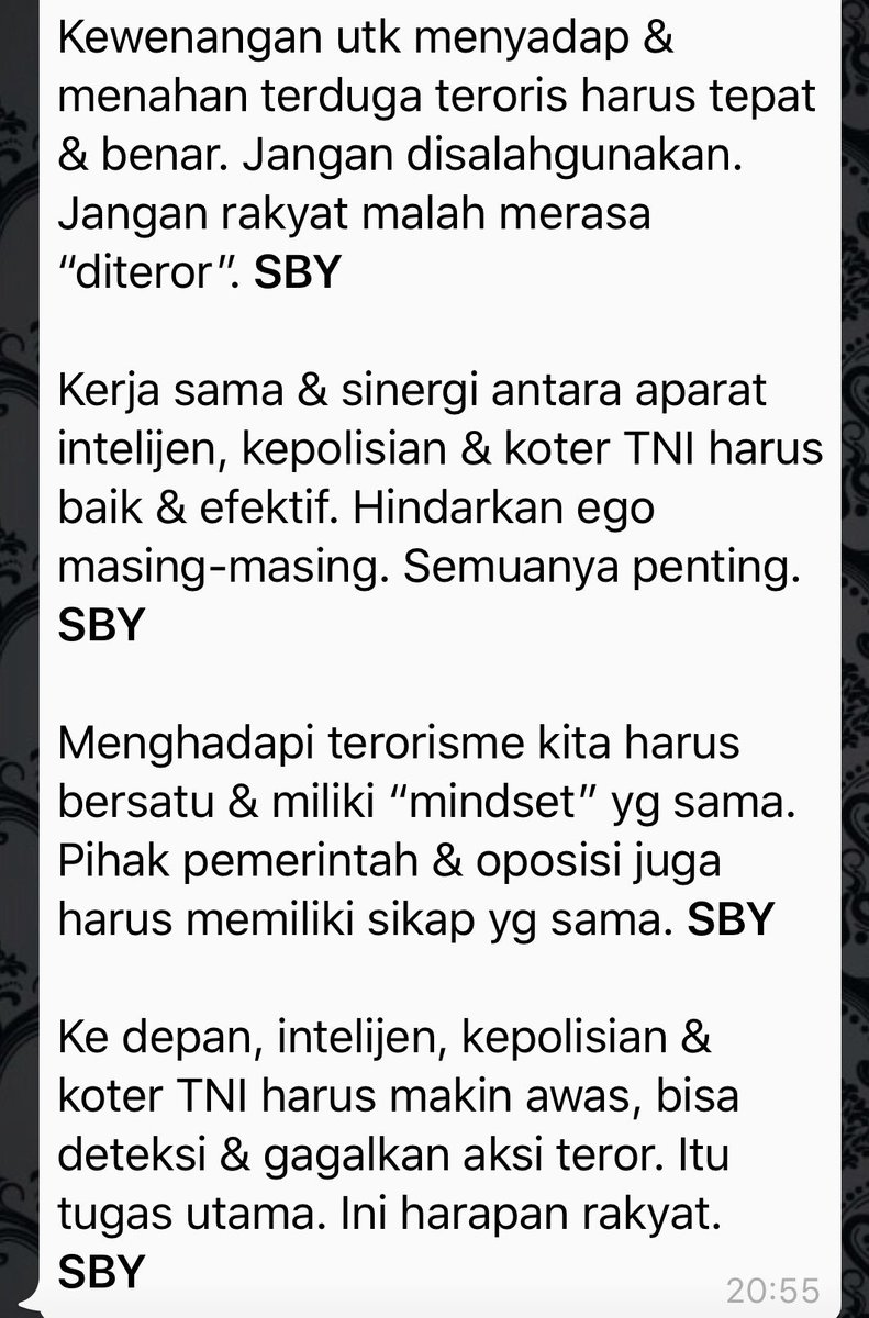 Edhie_Baskoro's tweet image. FPD @FPD_DPR @SBYudhoyono @PDemokrat mendukung revisi UU “Anti Terorisme” Th 2003, agar lebih efektif dlm pencegahan &amp;amp; penindakannya dgn judul yg tajam, fokus &amp;amp; relevan sehingga tdk “subversif” &amp;amp; aparat keamanan bisa diteksi, cegah &amp;amp; gagalkan serangan teroris #MariBersatuSinergi