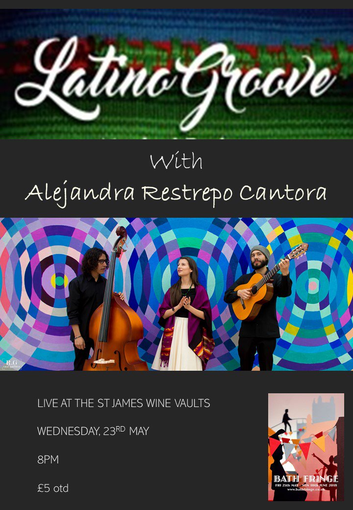 stjamesvaults's tweet photo. Pre @bathfringe tonight @stjamesvaults - Latino Groove + Alejandra Restrepo | Doors open at 8pm | £5 OTD!  @BathGigs @TotalBath @InBath @BathCoUK @visitbath @visitsomersetuk @MusicSouthWest1 @BathHappenings https://t.co/TnGte9sEAU